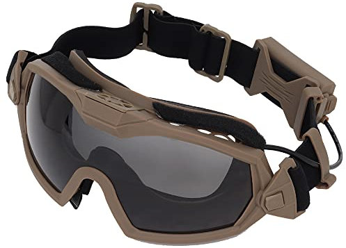 JEIMAI Gafas Airsoft Anti niebla Táctica Ventilador Versión Cooler Gafas Ajustador Paintball Gafas CS Tiro Caza Esquí Ciclismo (Tan)