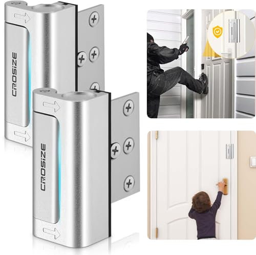 Home Security Türschlösser, Metall-Türverstärkung, kindersicher, 7,6 cm, widersteht 362,9 kg Aufprall für nach innen gerichtete Schwingtüren, Schutz-Türschloss, verhindert unbefugtes Eindringen