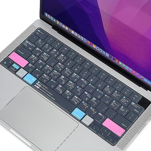 Keyboard Cover for 2025-2022 Apple MacBook Air M4 M3 M2 13 15 Inch A3240 A3113 A3114,MacBook Pro 14/16 A3112 A3401 A3185 A2442 A2991 A2780 A2485 A3403 A3186 MAC OS Shortcut Hot Keys Skin-Full Grey