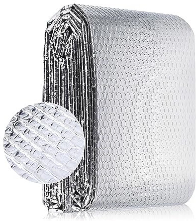 The Fellie 5m x 0.6m Aluminium Bubble Foil Sheet, Reflective Radiator Insulation Foil, Energy Saving Radiator Reflector Panels for Windows Floor Van Camper Wall Roof, 3.6mm Thickness