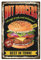 GLOBLELAND Vintage Restaurant Hamburger Und Lustiges Wort Metallblechschild Für Garagenmann, Personalisierte Schilder, Gartenhöhlenschilder, Kunstplakette, Poster, Wanddekoration 8,12 x (5),(1) cm