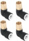 SPARES2GO 15mm x 10mm Push Fit Radiator Valve Black Reducing Elbow Stem Compression (Pack of 4)