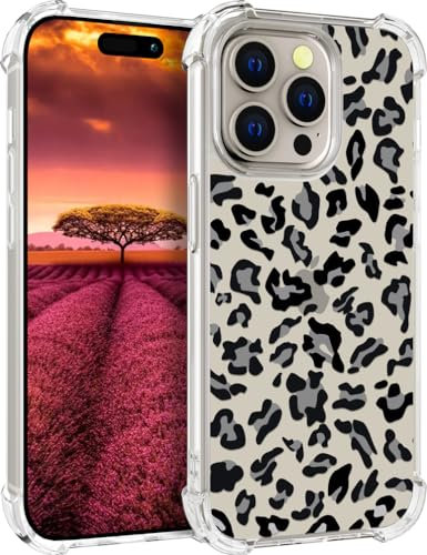 Topgraph für iPhone 15 Pro Hülle, Leopard Gepard Muster Schutzhülle für Frauen Mädchen Kratzfeste Rückseite HandyHülle Case für iPhone 15 Pro
