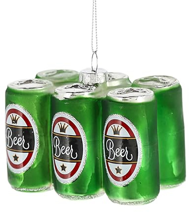 Baumschmuck aus Glas mundgeblasen und handbemalt - Baumhänger - Weihnachtshänger - Christbaumschmuck - Weihnachtsbaumschmuck (Bierdosen)