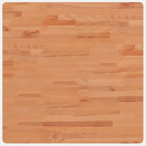 vidaXL Tischplatte, Quadratisch Holzplatte mit 4 abgerundeten Ecken, Holztischplatte Ersatzplatte für Couchtisch, Massivholztischplatte Platte, 70x70x2,5 cm Massivholz Buche