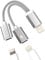 Dual Lightning Jack Audio Charge Splitter for Apple MFI Certified 2in1 AUX Dongle Cable for iPhone Headphone Adapter Music Earphone Charging Converter for Ipad air Mini 14 13 12 11 Pro Max 7 8 plus X