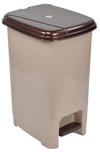 URBNLIVING 8L or 40L or 15L Slim Recycling Kitchen Step On Pedal Bin With Inner Insert Liner Pocket and Lid for Home and Office (40L Cappuccino)