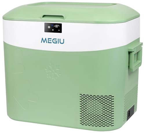 Megiu - 12 Volt Portable Refrigerator, 23 Quart (22 Liter) Refrigerator, Freezer Compressor 12V/24V DC 110~240V AC for Outdoor, Camping, Travel, Home Use -18℃~+15℃