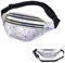 Bauchtasche Mädchen,Bauchtasche 80er Jahre Damen,Laser Bauchtasche,80er Jahre Bauchtasche Herren,Bauchtasche Kinder Mädchen,Adjustable Strap Waterproof Waist Bag,für Reise Urlaub(Silber)