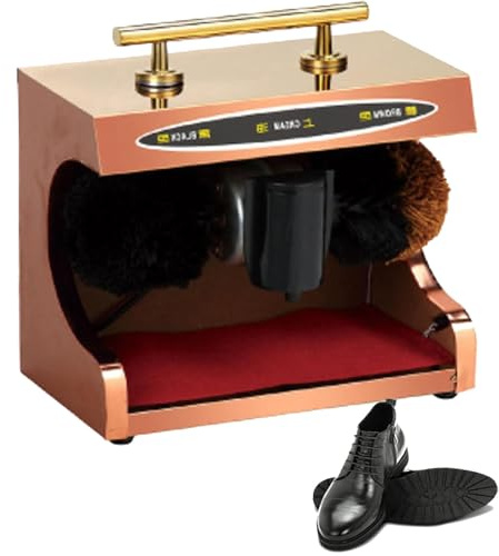 JJENXYYDS Cireuse de Chaussures entièrement Automatique,Cireuse De Chaussures Électrique Publique en Titane avec Brosse Douce Et Dure Kit De Nettoyage De Chaussures Induction Automatique,D