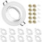 10x Modern GU10 Downlights for Ceiling, Round Matt White Metal Frame for Recessed Ceiling Lights, Tilt Swivel Spotlight with Lamp Holders, Outer Diameter: 90mm, Cutout Ø65-80mm (Bulbs not Included)