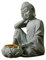 Sitzende Buddha-Statue mit Teelichthalter, Buddha-Figur, Skulptur, Insense-Halter und Gartendekoration