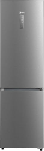 Midea Frigorífico Combi No Frost | 59,5 cm ancho x 201 alto cm | Inox | Nevera libre instalación 247 L + 83 L Congelador - Refrigerador de bajo consumo con congelador vertical