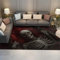 LANDERSION Eleganter Totenkopfteppich Rotes Hochzeitskleid Skelett Brautbereich Teppich Weicher Innenraum Rutschfester Teppich für Küche Wohnzimmer Esszimmer 160x230cm