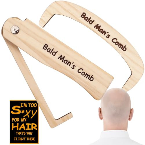 Lustiger Kamm für Glatzköpfchen, lustige Gag-Geschenkkarte, Gag für Glatzköpfige Männer für Männer, Haarausfall, Witz, Geschenkkamm für Glatzköpfe, Herren-Geschenk, über dem Hügel, Party-Geschenk,