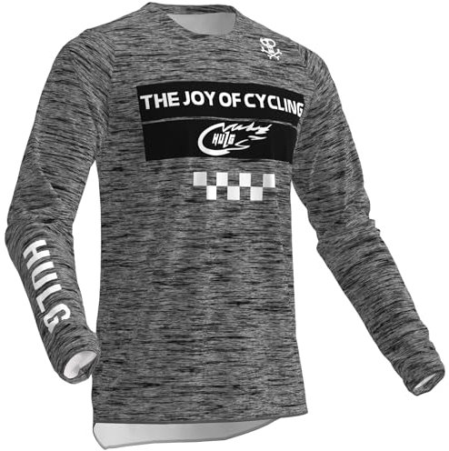 HULG MTB-Trikot, Herren-Radtrikots, Motocross-Trikot, Downhill-Anzug, Schnell Trocknend Und Atmungsaktiv, Geeignet Für MTB/BMX/Cross-Country-Motorräder Und Andere Sportarten (Color-12,L)
