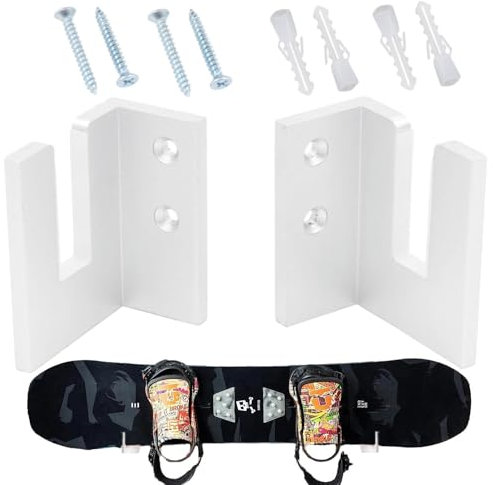Genérico Ski Wall Mount Horizontal Garage Snowboardregal - Skihalterung für Garage | Aufbewahrung für Skiausrüstung | Acryl-Skateboard-Organizer