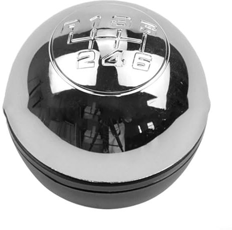 HEBEOT Schaltknauf, manuelles 6-Gang-Getriebe, innerer Schaltknauf, Ersatz für Alfa für Giulietta 2010–2018, 13 x 6 x 6 cm (Silber + Schwarz, 6)