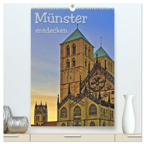 Münster entdecken (hochwertiger Premium Wandkalender 2026 DIN A2 hoch), Kunstdruck in Hochglanz: Fotografien der Stadt des Westfälischen Friedens mit ... historischen Gebäuden (CALVENDO Orte)