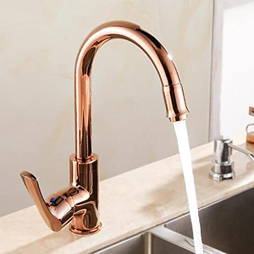 Robinet de cuisine pivotant de luxe or rose pour évier de salle de bain, options or chromé, design élégant pour cuisines et salles de bains modernes