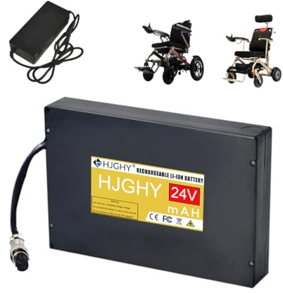 HJGHY GX20,24V 19.2Ah, 24 Volt Mobility Scooter Battery 24V 10Ah 12Ah 15Ah 16Ah 19.2Ah Electric Wheelchair Lithium Battery Pack Replacement for 0-500W Wheelchair Motor
