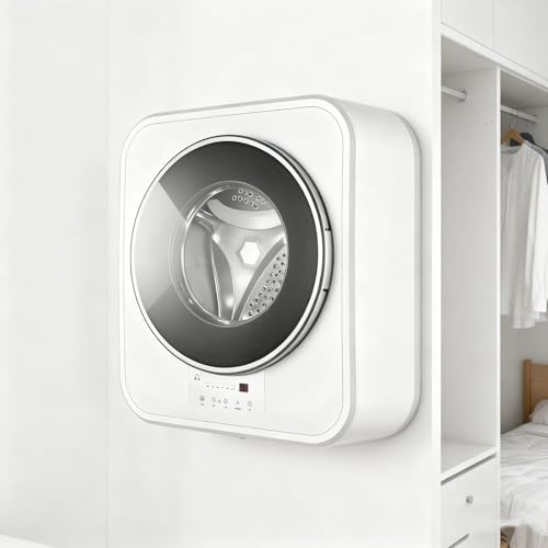 GESAIDES Lave-Linge Mural Miniature 3 kg, entièrement Automatique, avec séchage à air Chaud et Fonction ébullition à Haute température pour Le Linge, idéal pour Les Appartements et Les hôtels.