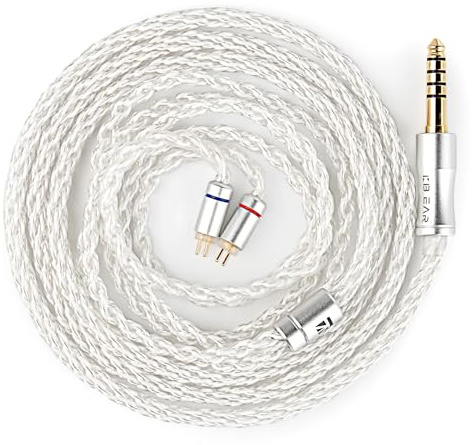 Yinyoo KBEAR 2-Pin IEM Kabel mit 5N 8-core OFC Versilberung und 4,4mm Stecker für HiFi In-Ear Monitor