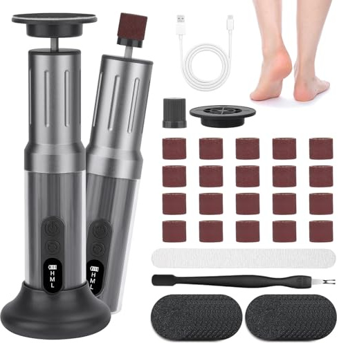 Rapeuse Pieds Electrique, Rechargeable Ponceuse Pied avec Papier de Verre | Râpe à Pieds Pédicure Electrique,avec 6 Niveaux de Puissance pour Eliminer les Callosités