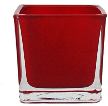 exotenherz Übertopf Glas-Würfel - 8x8x8cm rot