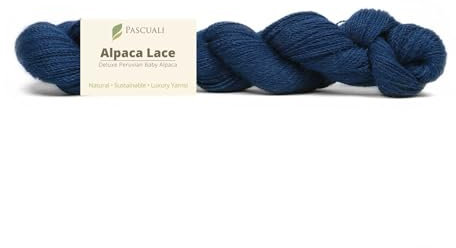 PASCUALI Alpaca Lace |Strickwolle aus 100% Alpakawolle, Alpaka Wolle zum Stricken und Häkeln, 1 Strang - 50g, Farbe:Kobalt 13