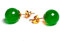 10 mm Perlen 14 Karat 3D Gelbgold natürliche grüne Jade Kugel Ohrringe