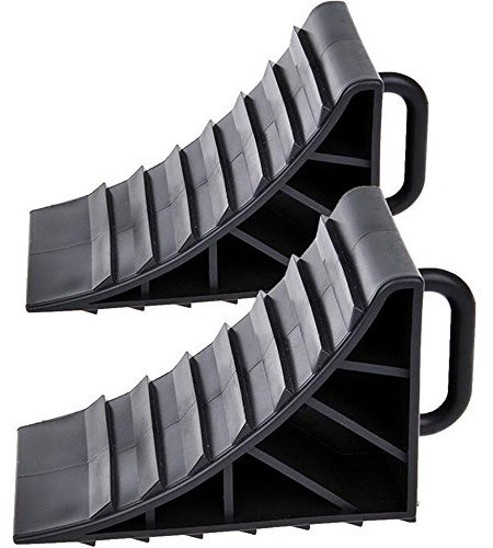 Systafex® KFZ Unterlegkeil 2X Radkeil Bremskeil mit Griff für PKW Anhäger Wohnwagen