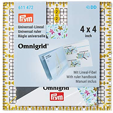 Prym 611472 Universal 4 x 4 inch Omnigrid Lineal, Kunststoff, transparent