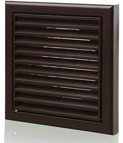 5 inch dia Brown Fixed Blade External or Internal Wall Grille with Flyscreen Bugs Dust Allergens Protection DIY installation Plastic Extractor Fan