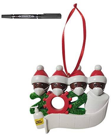 Weihnachtsschmuck, 2020 Survived Family Christmas Ornament,DIY Personalized Survived Family of 2-5 Ornament 2020 Feiertags Dekorationen DIY Name Segen Harz Schneemann Weihnachtsbaum Hängen Anhänger