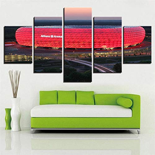 104Tdfc Puzzle 5 teilig Bilder wandbild 200x100CM Cadeau d'Halloween Bayern München Allianz Arena Gruppensport Modulare Wandkunst Wandaufkleber Teiliges Vlies Leinwandbild Dekoration