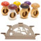 Holzfee Nussknacker Pilz Set 6-teilg + Teelichthalter Pyramide