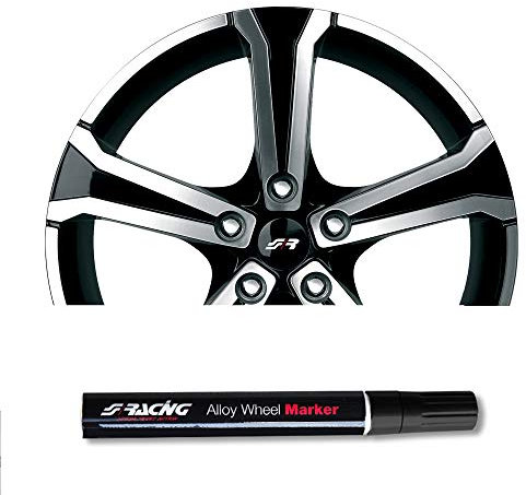 SIMONI RACING M1N Pennarello Correttore per Cerchi in Lega, Pennarello per Ritocchi Ruote Auto, Kit di Riparazione Cerchi in Lega, Colore Nero