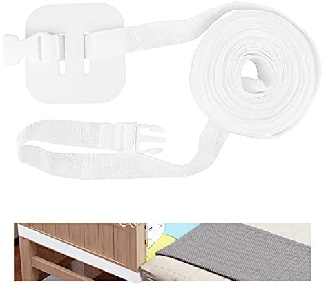 LiangDian Gurt für Babybett 1 Stück 7m*2.5cm Beistellbett Befestigung Gurt Einstellbarer Beistellbett Gurt Weißer Babybett Gurt für Boxspringbett