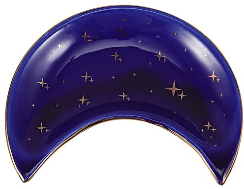 Cabilock Decoraciones De Mesa Bandeja de de Joyería de Azul de Baratija de Cerámica Decorativa Bandeja de Vanidad Bandeja de Cerámica de Postre de Anillo Bandeja de Servicio Varios
