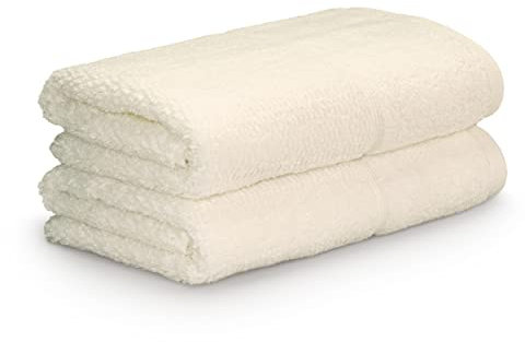 frottana Pearl Handtuch 50 x 100 cm aus 100% Baumwolle, Ivory 2er Set