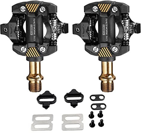 SM SunniMix Fahrrad Carbon Pedale Cleats Set - MTB Klickpedal Breite, Yellow
