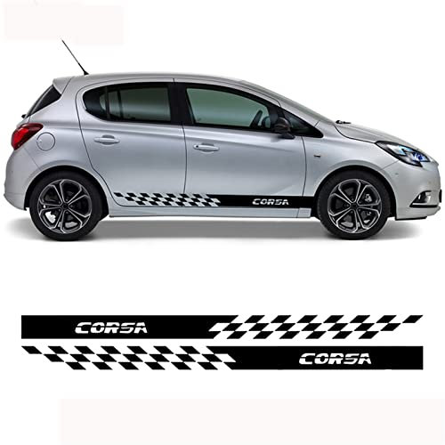 2 Stück Racing Style Autotür Seitenstreifen Aufkleber Vinyl Aufkleber Zubehör Tuning, Für Opel Corsa CDEF 2020