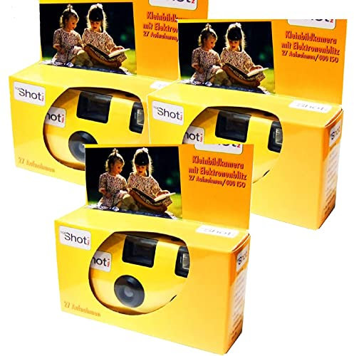 3X 1A Photo PORST Einwegkamera Topshot gelb