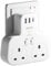 LENCENT Double Plug Adaptor with 1 USB C and 2 USB Ports, Surge Protected Multi Plug Extension Socket, 2 Way Wall Plug Extender for Household Appliances, iPhone, Smartphones, Tablets, 13A 3250W