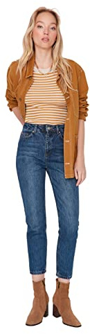 Trendyol Women High Waist Skinny fit Mom Jeans Dark Blue