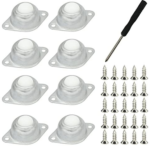 Kugellager Transfer Bearing Klein Nylon Kugelrollenlager Flach Ball Roller Kugelrollen Möbelrollen Rund Rollen Montiert Lager mit 20pcs Schrauben für Möbel Gepäck Schiebe Schlitten Förderrolle