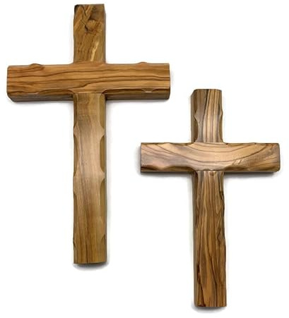 Olive Wood Wall Cross from Bethlehem, Wall Hanging Wooden Cross, confirmation cross gift, Baptism Gifts, Holy Wall cross, Hand Made religious décor Cross From the Holy Land (Medium Cross 6.2 x 4.2)