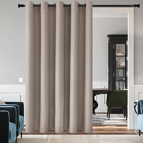 DWCN Raumteiler-Vorhang, totale Privatsphäre, Thermo-Verdunkelungsvorhang für Terrassentür, Wohnzimmer, Schlafzimmer, Trennwand und gemeinsame Büroräume, 1 Ösenvorhang, 2,5 m breit x 2,1 m hoch, Kamel