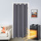 Qelus Door Thermal Insulated Blackout Curtain Panel - 52'' Width x 80'' Drop, Drape With Eyelets for Doorway, Window, Living Room, Bedroom - Grey, 1 Panel